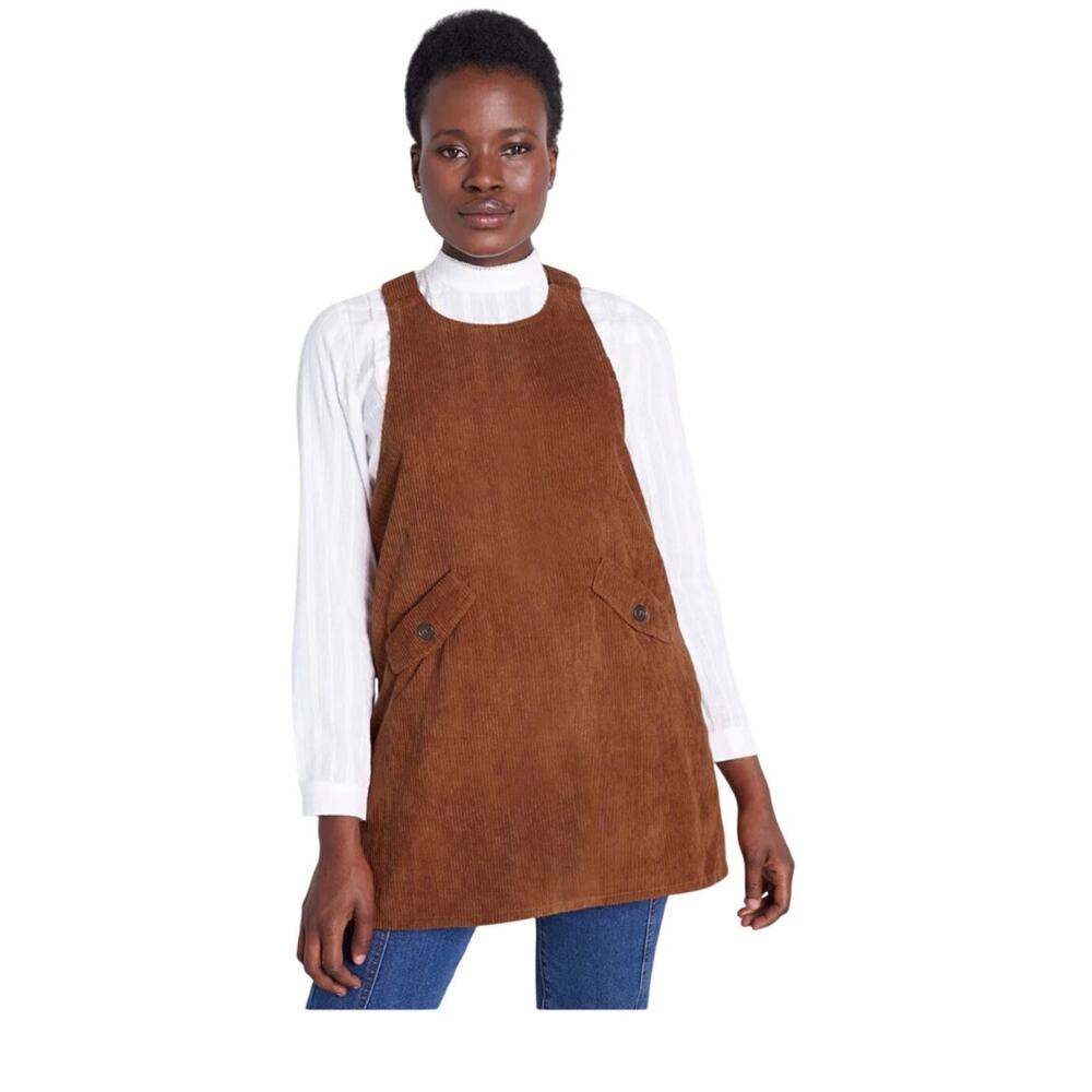 Modcloth sz 3X Corduroy Overalls Dress Top Tunic NWOT‎